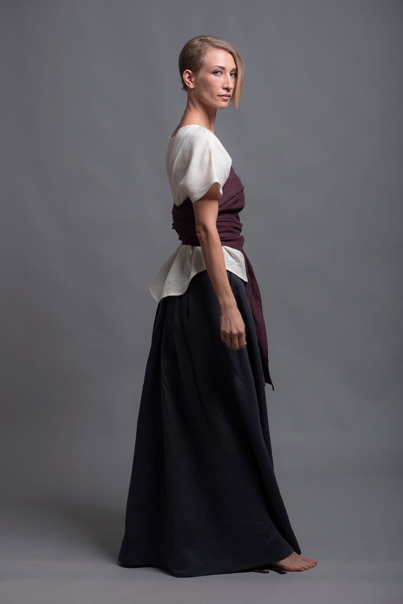 Floor Length Linen Skirt