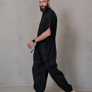 handmade linen jumpsuit men modern clothing