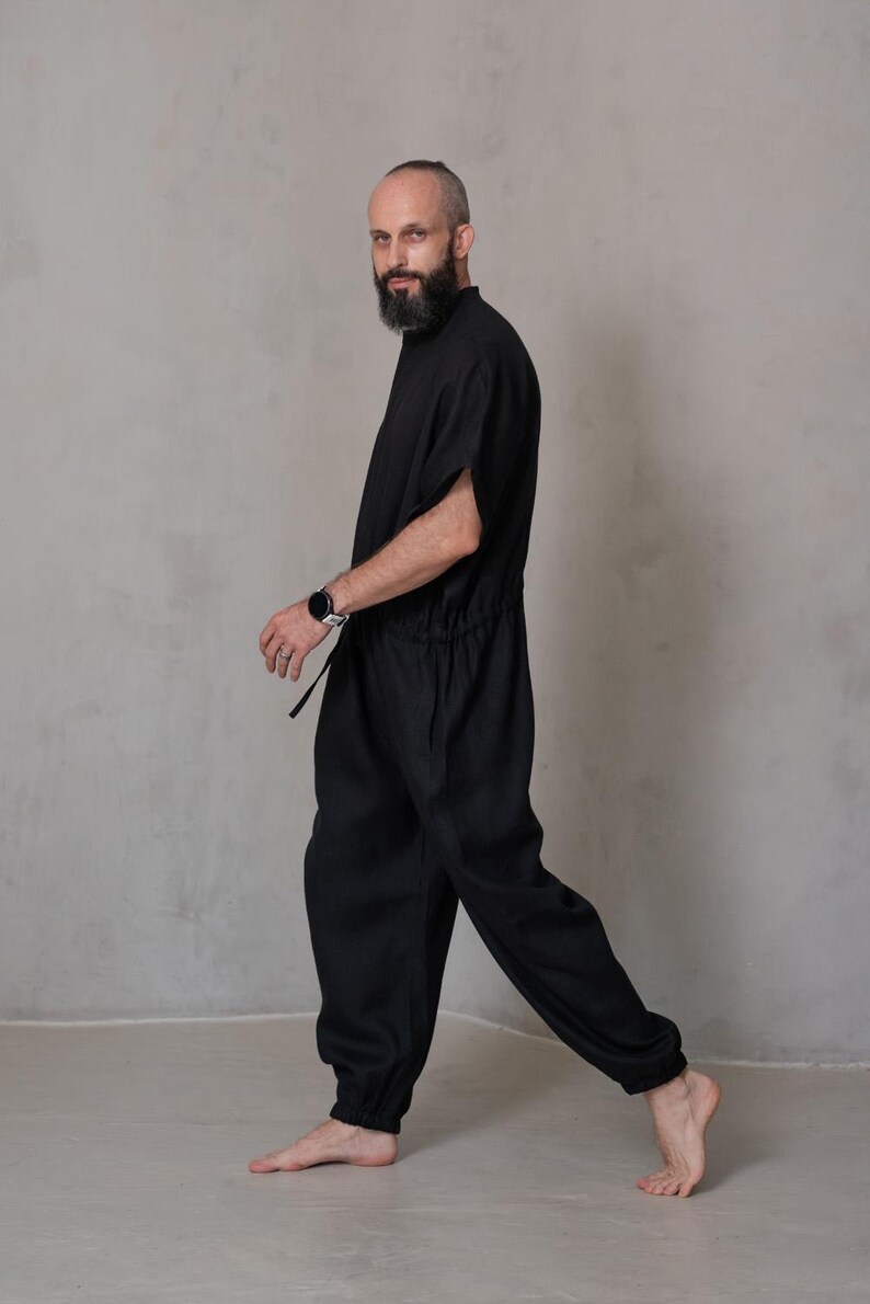 handmade linen jumpsuit men modern clothing