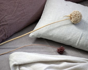 Natural Linen Pillow Case with Envelope Closure