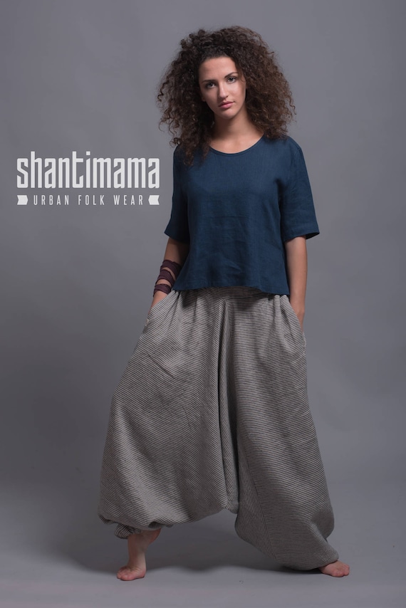 Plus size linen harem pants Clearance