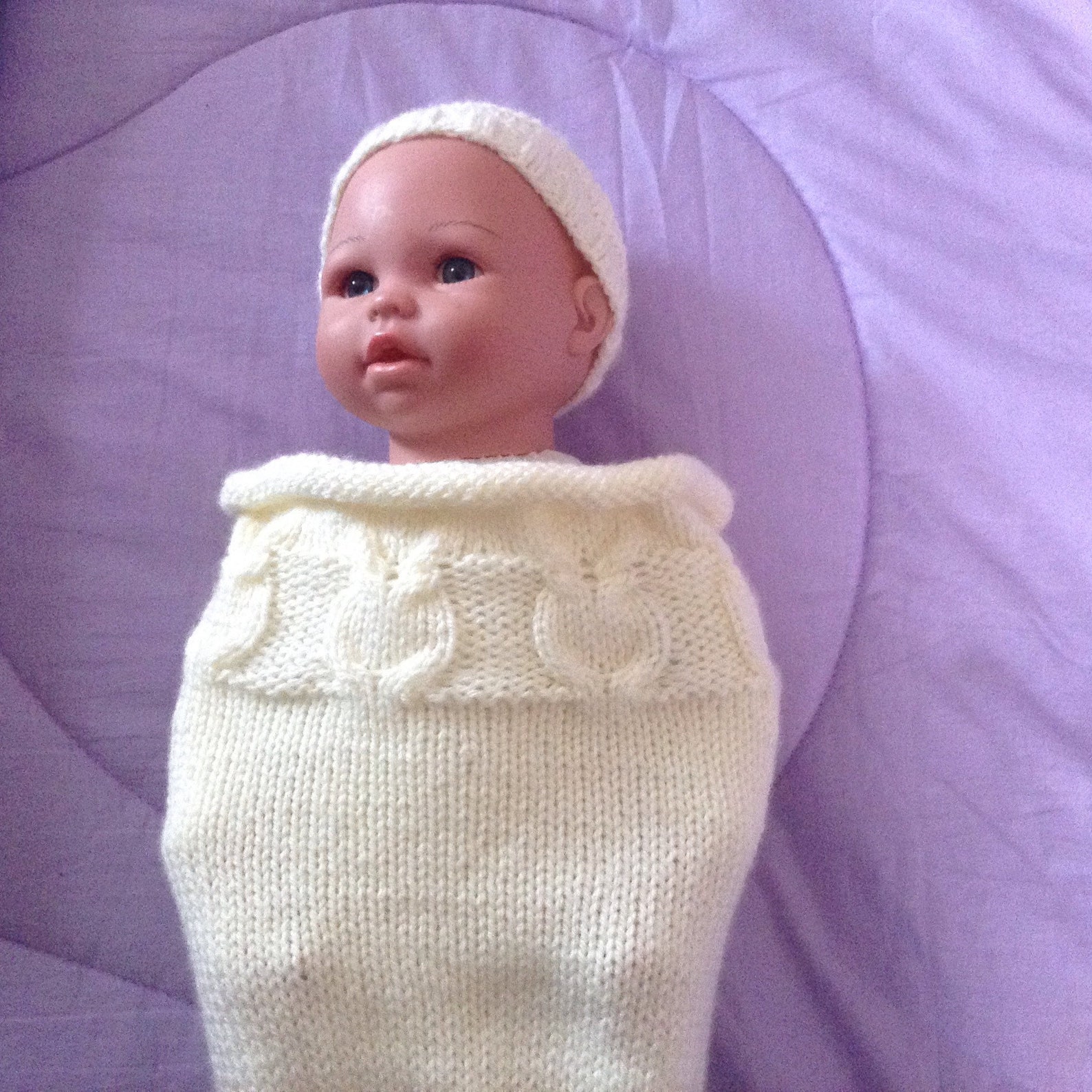 Swaddling pouch and tiny cap for newborns. Etsy