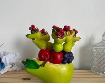 Juego de esparcidores de queso y frutas con soporte para peras, manzanas y uvas. Esparcidores de acero inoxidable para decoración de cocina.