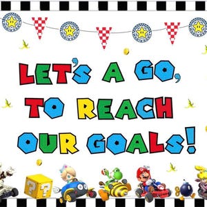 Mario Kart Classroom Bulletin Board Kit || Back to School Decor || Digital Download