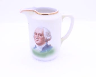 1940s presidential Gold trimmed creamer from collectable set or vintage souvenir shop!