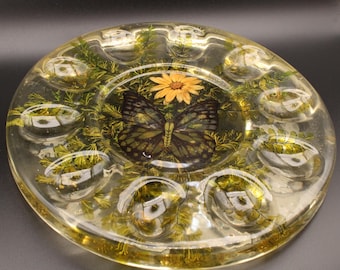 Vintage acrylic or Lucite devils egg resin made serving tray