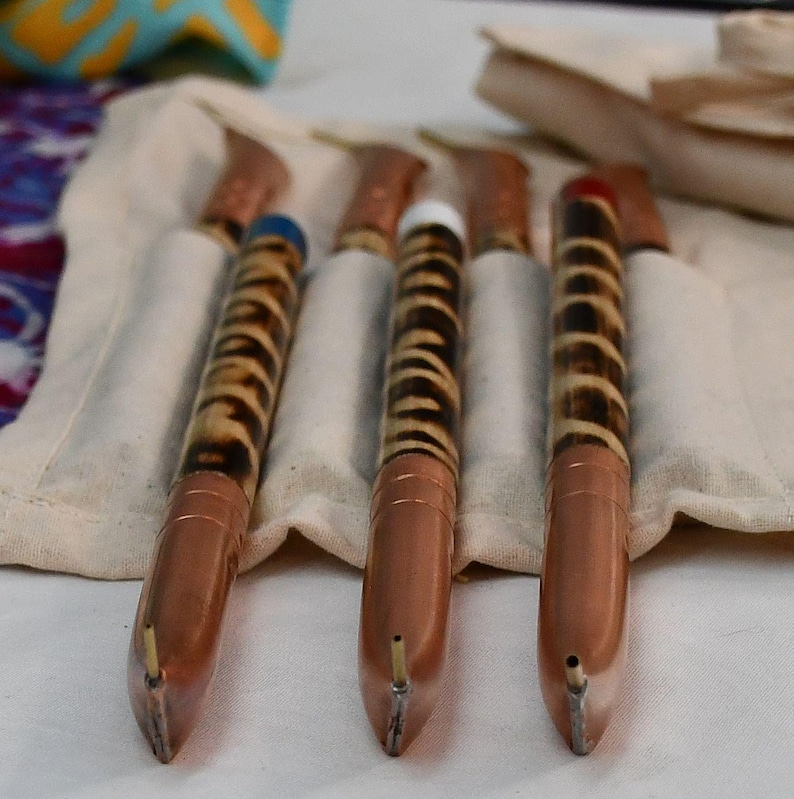 Handcrafted Copper Batik Tjanting Tools Set With Fast-liner, Cotton Bag ...
