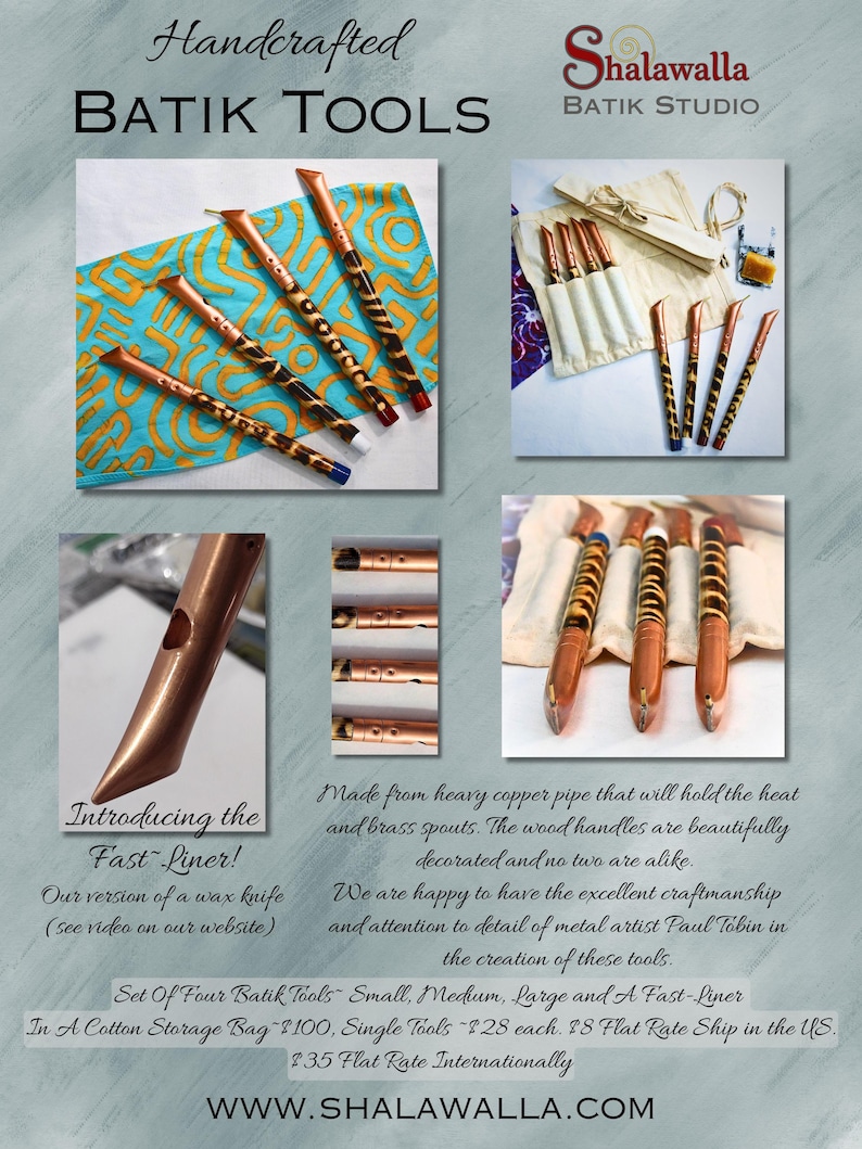 Handcrafted Copper Batik Tjanting Tools Set With Fast-liner, Cotton Bag ...