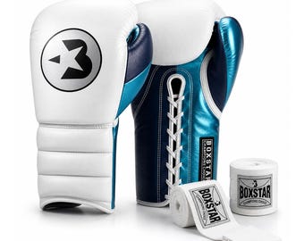 Boxing Gift Set, Leather Gloves with Wraps, Gym Gift Men, Fast UK Shipping