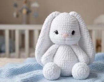 Crochet Long Ear Bunny Toy Pattern, Chenille Amigurumi Rabbit (PDF Pattern),Wrıtten Pattern only, NO PHOTOS, Please Read Description