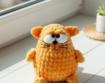 Chubby Orange Cat Amigurumi Pattern, Crochet Plushie Pattern PDF, Digital Download without images