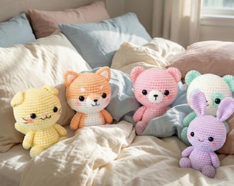 Amigurumi Animal Keychain Pattern | Crochet Cat, Dog, Bear, Panda, Bunny , Wrıtten Pattern only, NO PHOTOS, Please Read Description