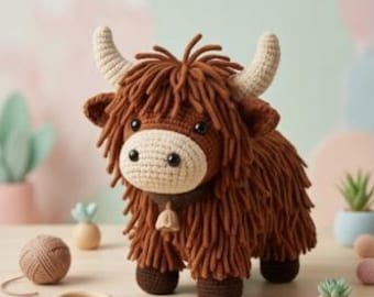 Highland Cow Stuffed Plush Pattern, Highland Cow Crochet Pattern, Amigurumi Crochet Pattern,  PDF Crochet Pattern, NO İMAGES