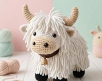 Highland Cow Crochet Pattern, Amigurumi Crochet Pattern, Highland Cow Stuffed Plush Pattern, PDF Crochet Pattern, NO İMAGES