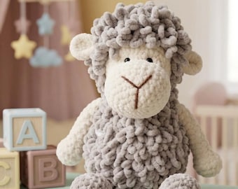 Crochet Sheep Pattern, Amigurumi Lamb Toy, Soft Nursery Decor (Digital PDF)