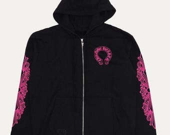 Nueva sudadera unisex con capucha y corazones cromados con diseño de herradura floral y cruz