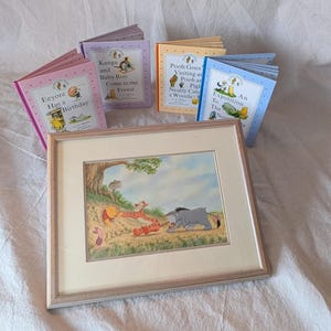 Vintage Winnie the Pooh Set | Framed Print + 4 Classic Pooh Books
