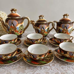 Antique Japanese Dragon Tea Set - Etsy