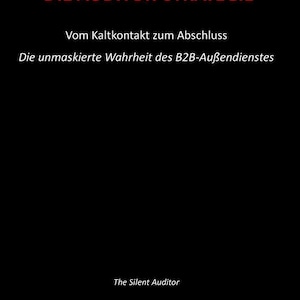 Può includere: Sfondo nero con testo bianco e rosso. Il titolo "DIE AUDITOR-STRATEGIE" è in rosso. Sotto, il testo tedesco è visualizzato in bianco. La parte inferiore dell'immagine presenta il testo "The Silent Auditor" in bianco.