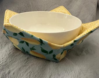 Handmade Cotton Bowl Cozy: Microwave Safe Holder