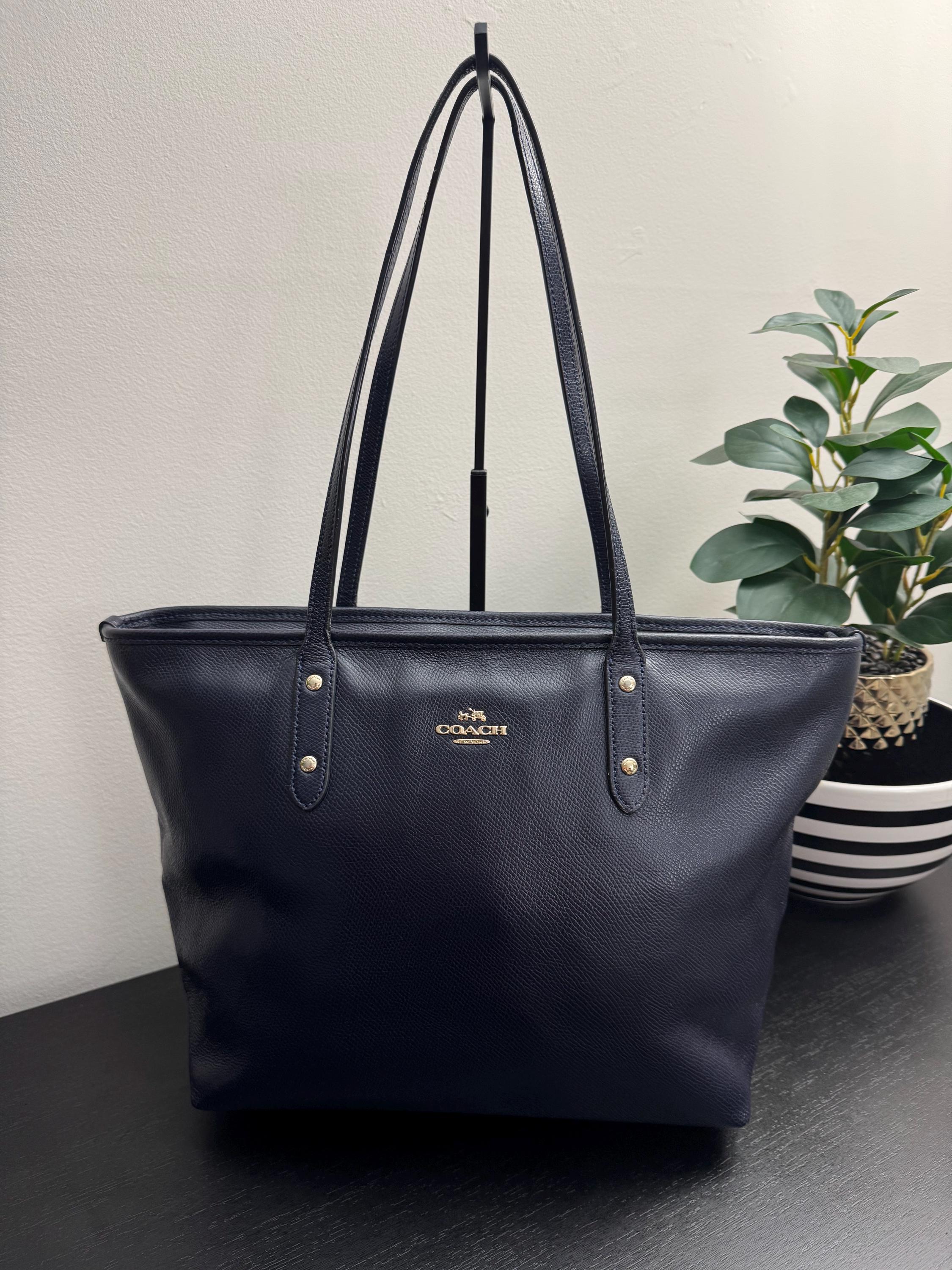 Vintage Navy Blue Coach Tote - Etsy