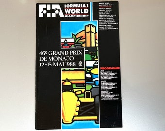 Vintage Grand Prix Formula 1 Monaco Program 1988 Monte Carlo Programme Officiel Monegasque French