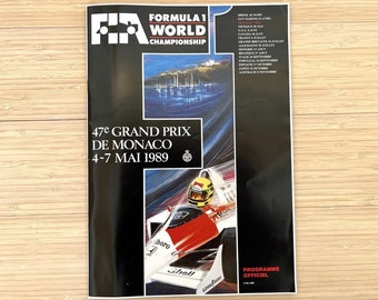 Vintage Grand Prix Formula 1 Monaco Program May 1989 Monte Carlo Programme Officiel Monegasque French LARGE!