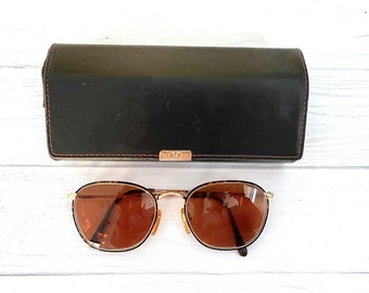 Vintage Valentino Sunglasses Gold and Tortoiseshell with Original Case 1990s