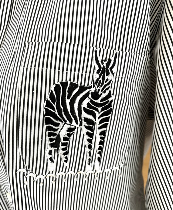 Vintage Mili Designs Shirt Blouse Zebra Rhineston… - image 4