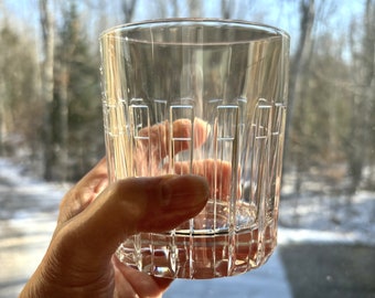 Vintage Tiffany & Co Glasses Atlas Rocks Old Fashion Tumbler Signed Thick Press Crystal Barware SOLD INDIVIDUALLY