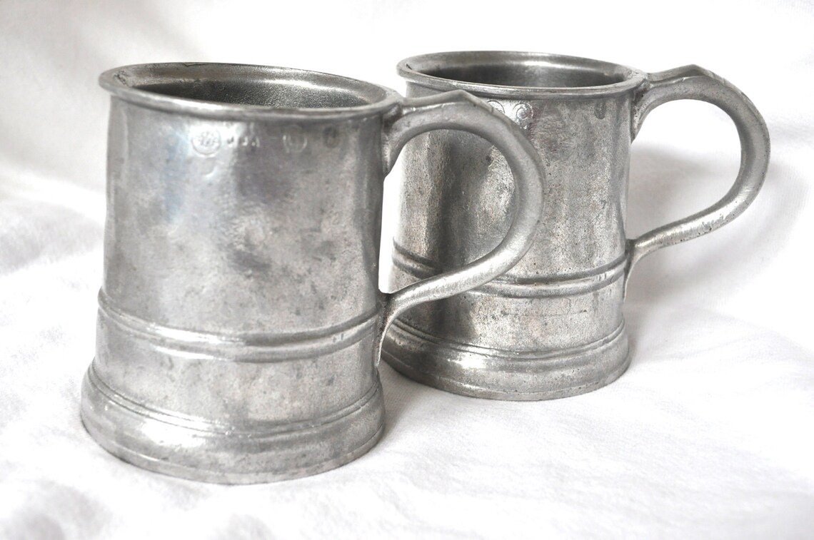 Vintage Wilton Armetale RWP Stein Mug Pewter Colonial Set of 2 Etsy