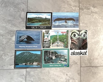 Vintage Alaska and Yukon Photo Post Cards Set of 7 1980s NEVER USED