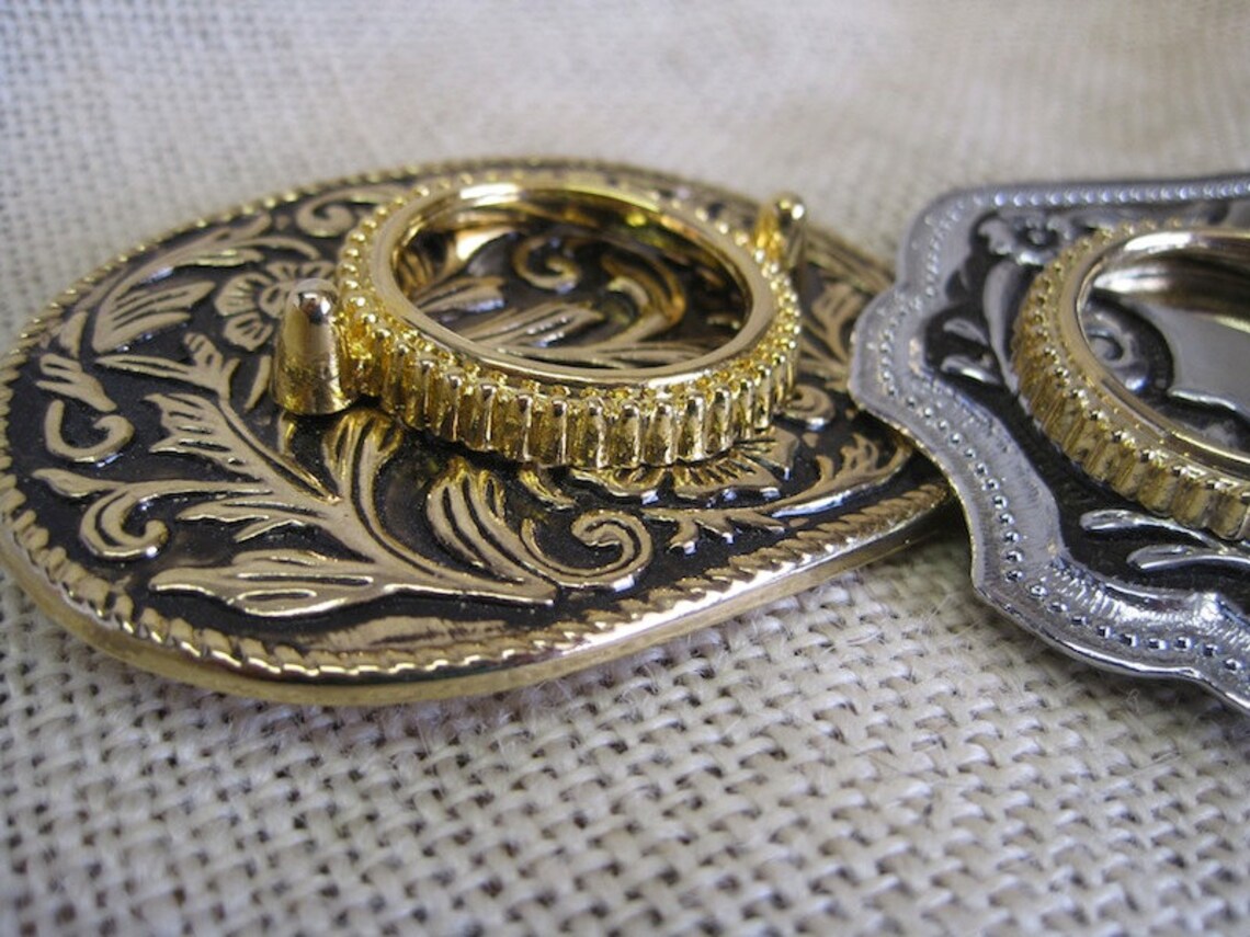 WESTERN Belt Buckle Blanks with Coin Holder Quantity of 7 Etsy