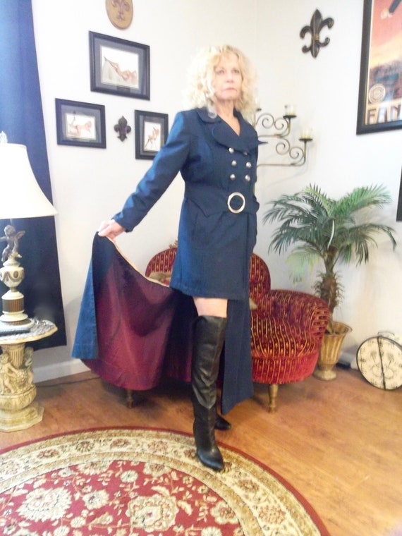 Maxi Coat UNZIPS to Mini 60s 70s Mod Convertible Coat TRENCH Maxi Coat UNZIPS to Mini 60s 70s Mod Convertible Coat TRENCH