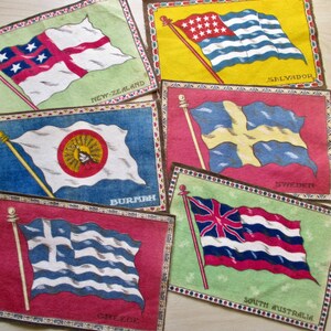 Cigar Flannels FLAGS Felt 1910s CHOICE of 1 Antique Tobacco Inserts Premiums 8 1/4&quot; by 5 1/4&quot; Collectible Rare Tobacciana Quilting, Sewing