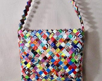 Vintage Candy Gum Wrapper Shoulder Bag Recycled Wrapper Purse Never Used 90s Trend COLORFUL