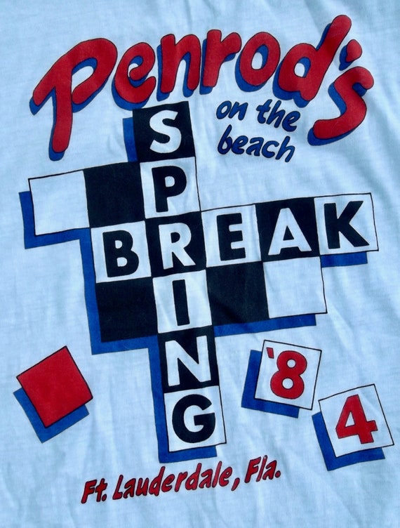 T Shirt Spring Break Ft Lauderdale Florida 1984 Penrod S On The Beach 80s Custom Design Limited Edition Collectible Women S Size Medium