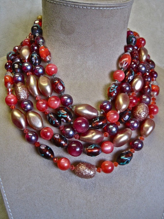 SALE: WOW Murano Glass Necklace Vintage 50s Mid Ce