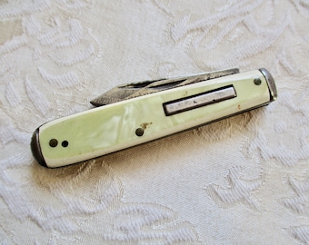 Vintage Celluloid Pocket Knife Bottle Opener Men's Man's Antique 40s Collectible AS IS