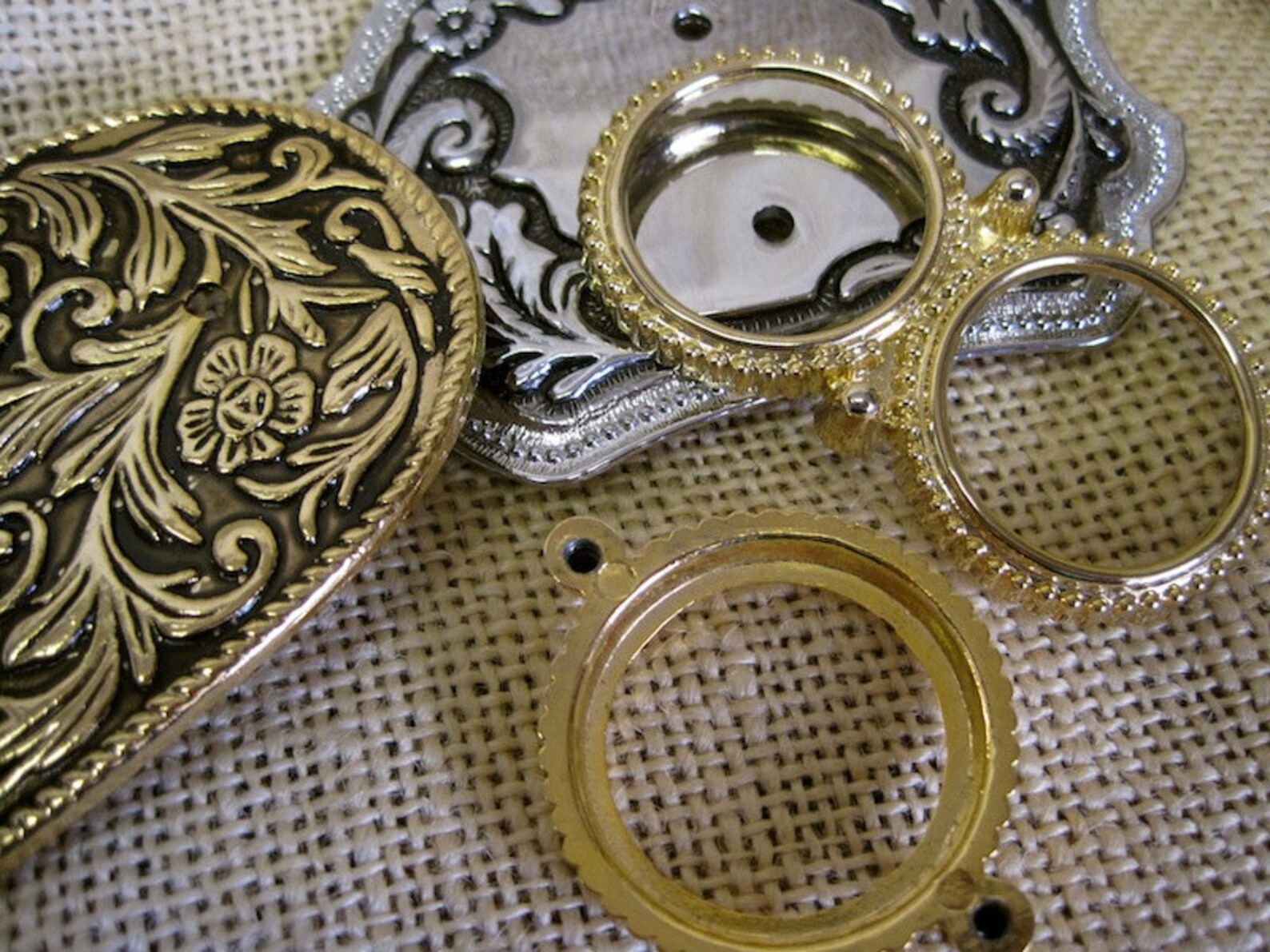 WESTERN Belt Buckle Blanks with Coin Holder Quantity of 7 Etsy