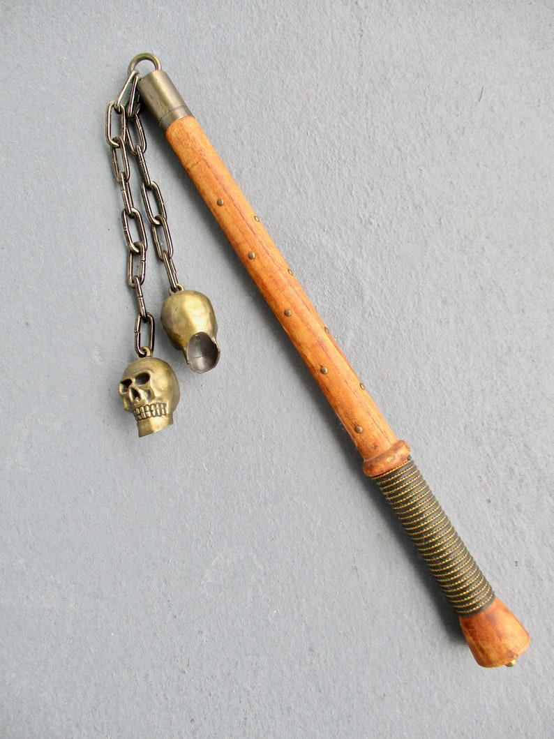 Mace Double Skull LARP Fantasy Weapon 2 Skulls on Chains Etsy