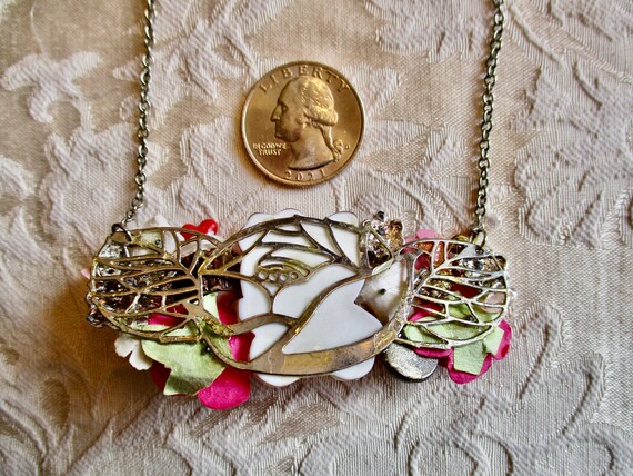 Hello Kitty Necklace Rare Vintage Floral Collage … - image 9