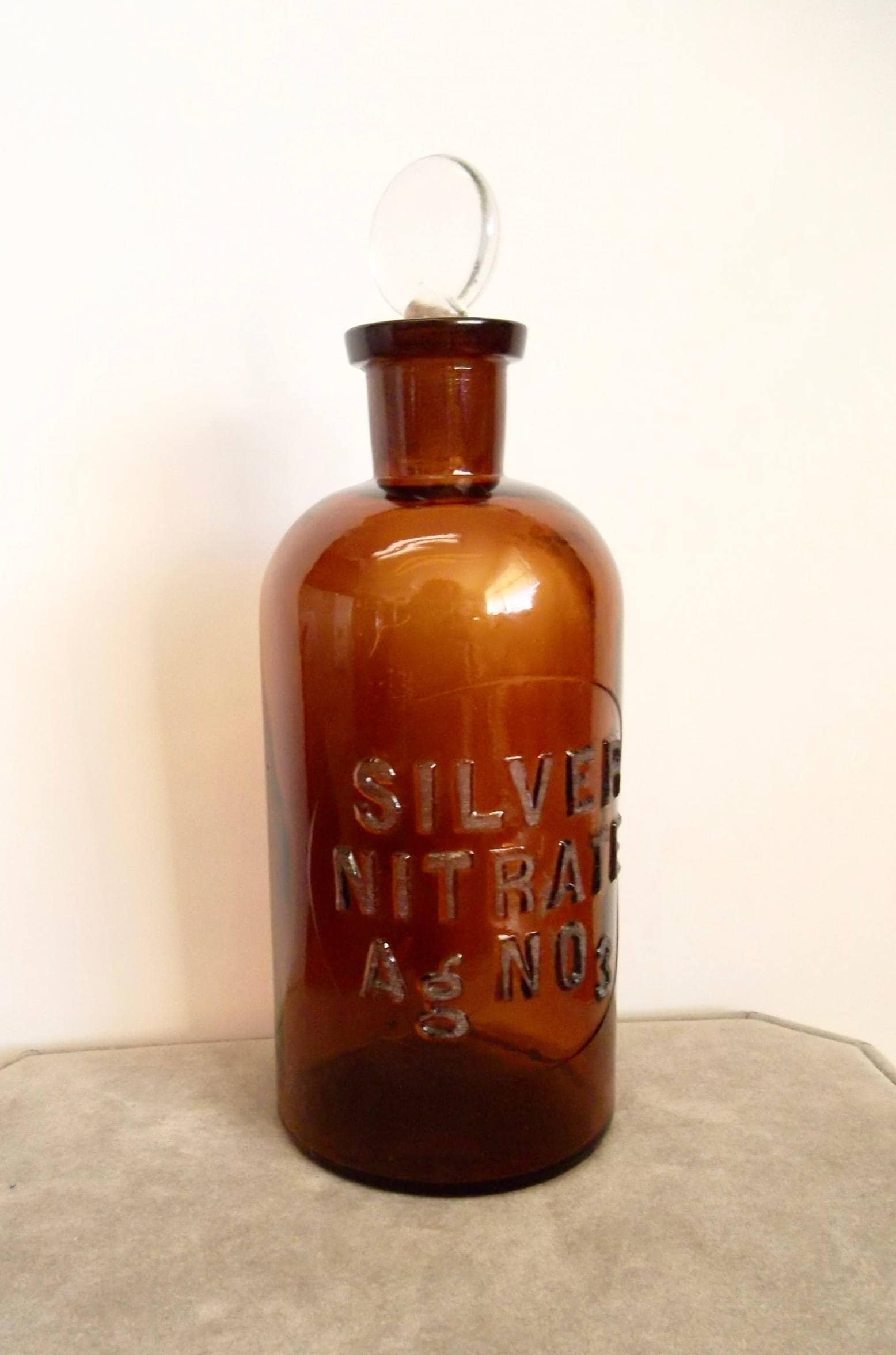 SALE Antique Glass Medicine Bottle Silver Nitrate Ag No 3 Etsy