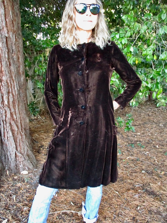 20s Velvet Dress/Coat SHABBY CHIC for Halloween Costu… Gem