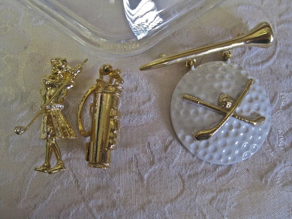 Golf Brooch Collection CHOICE of 1: AJC White Ena… - image 2