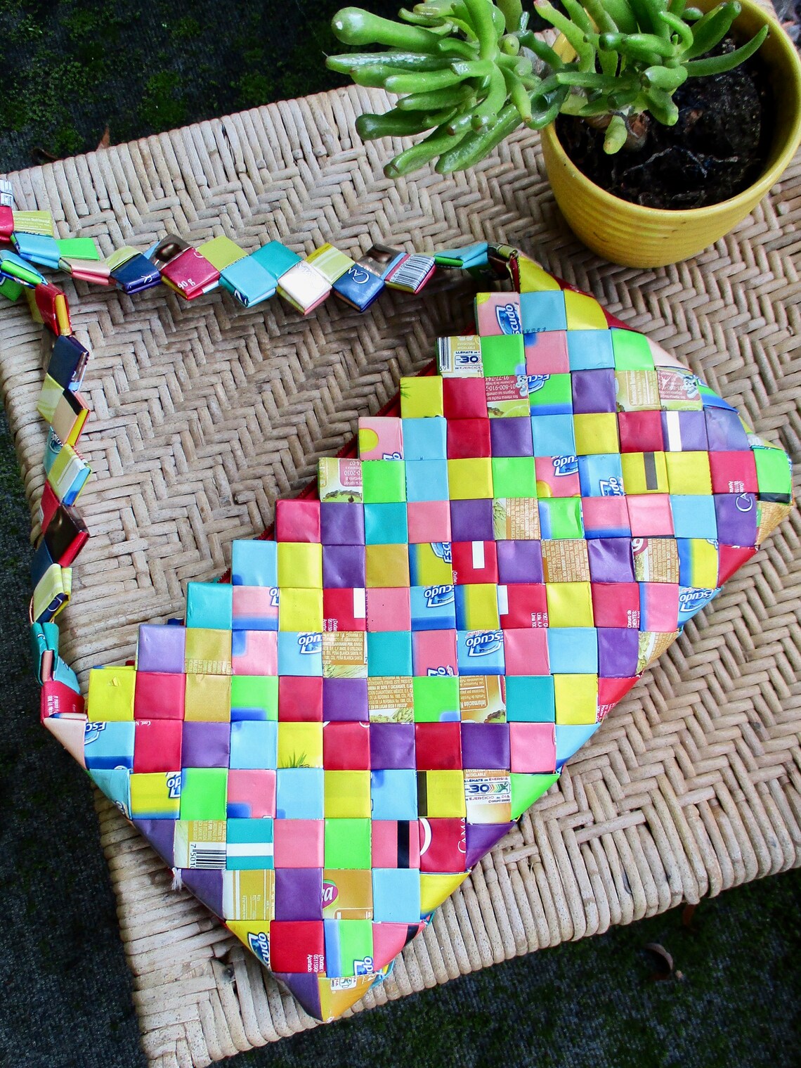 Gum Wrapper Purse Woven Recycled Bag Mexican Folk Art Bright Etsy