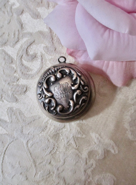 Sterling Silver Pill Box Victorian Pill Box Pendan