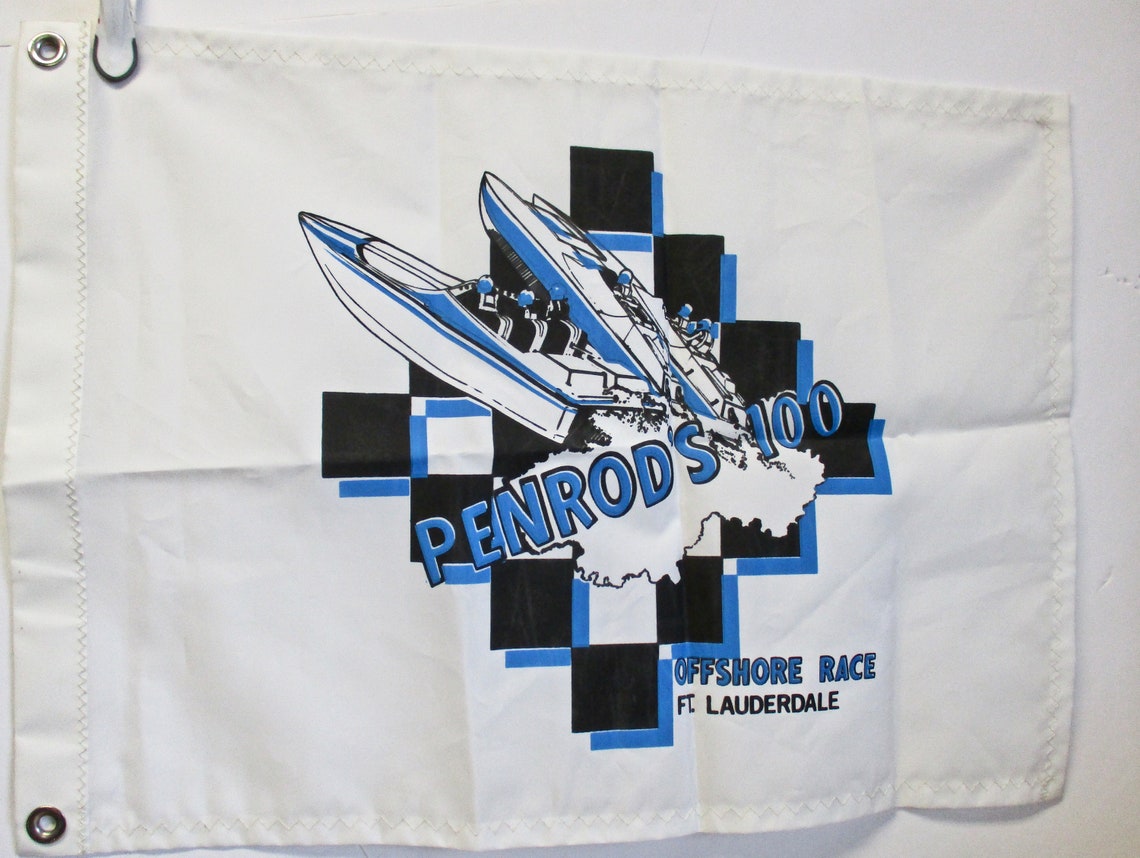 Boat Racing Flag Penrod's Bar 100 Offshore Boat Race Fort Etsy
