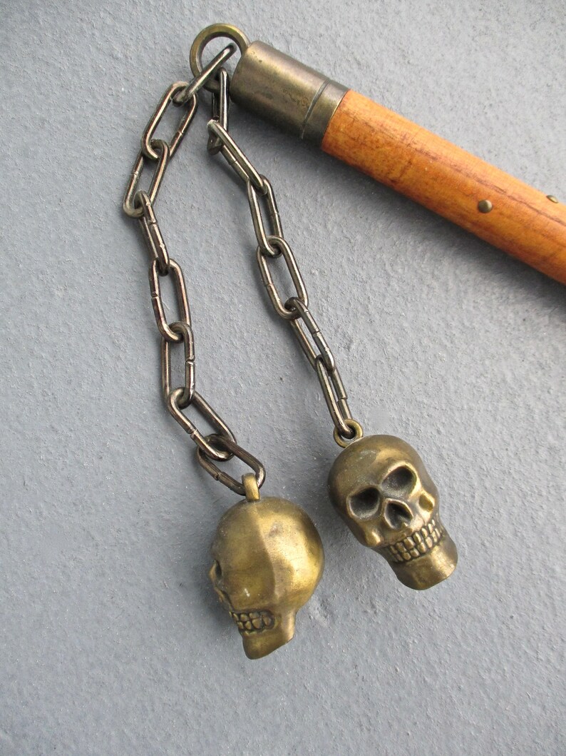 Mace Double Skull LARP Fantasy Weapon 2 Skulls on Chains Etsy