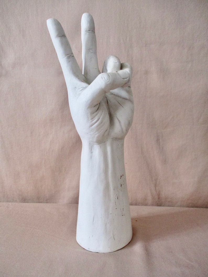 Peace Sign Hand Statue TMS Vitruvian Collection 3D Art Etsy